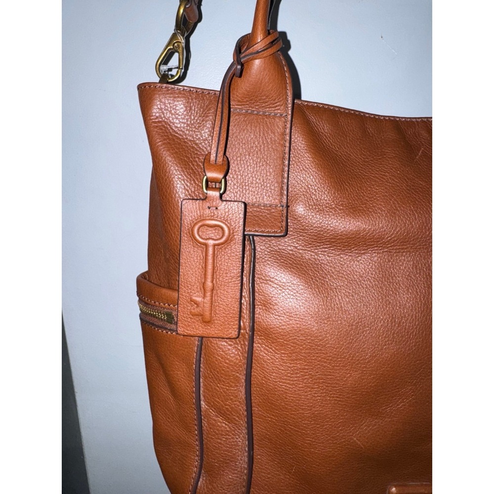 Fossil Emmerson crossbody shoulder handbag brown leather with handles - Picture 3 of 11